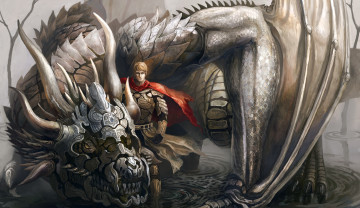 Картинка фэнтези драконы воин доспехи