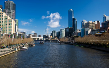 Картинка города улицы площади набережные melbourne австралия