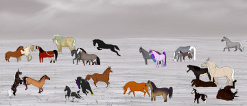 Картинка рисованные животные лошади