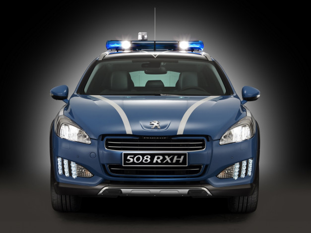 Обои картинки фото автомобили, полиция, polizia, синий, 2014г, peugeot, 508, rxh