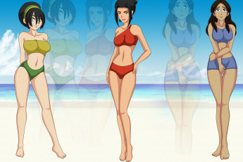 Картинка разное арты девушки пляж фон взгляд