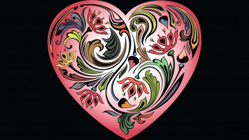 Картинка векторная+графика сердечки+ hearts узор фон цвета