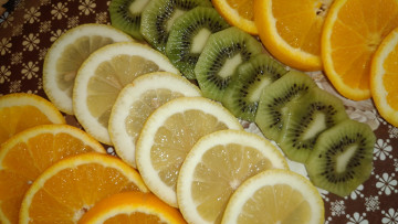 Картинка еда цитрусы лимон киви апельсин