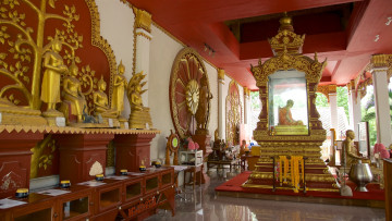 Картинка wat+khunaram+temple thailand интерьер убранство +роспись+храма wat khunaram temple