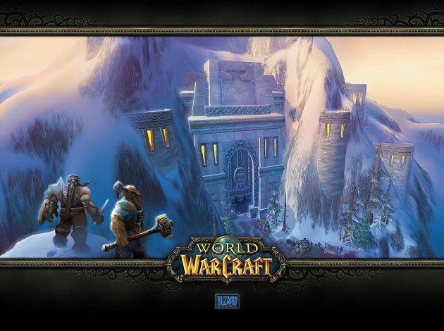 Обои картинки фото видео игры, world of warcraft, гномы, горы, дворец, снег