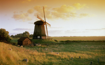 Картинка netherlands molen bij alkmaar разное мельницы