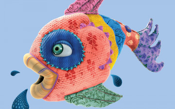 Картинка разное игрушки тряпичная рыбка