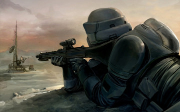 Картинка фэнтези _star+wars star wars винтовка антенна вышка снайпер солдат