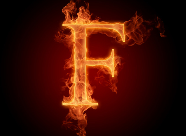 Обои картинки фото 3д графика, другое , other, буква, f, алфавит, огонь, пламя, литера