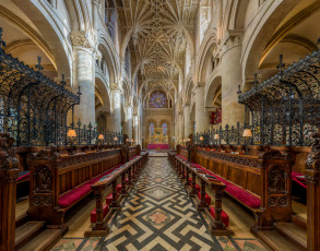 обоя christchurch cathedral,  oxford, интерьер, убранство,  роспись храма, храм, католицизм