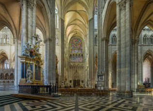 Картинка amiens+cathedral +france интерьер убранство +роспись+храма храм католицизм