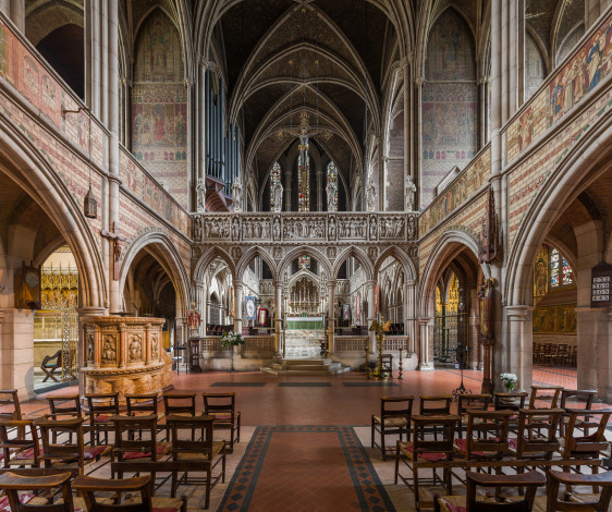 Обои картинки фото st augustine`s church,  kilburn,  london, интерьер, убранство,  роспись храма, храм, католицизм