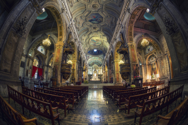 Обои картинки фото catedral de santiago, интерьер, убранство,  роспись храма, хрпм