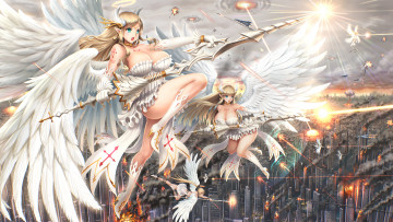 Картинка аниме ангелы +демоны