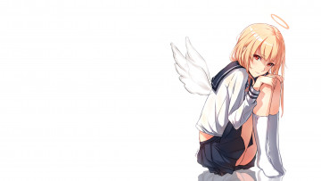Картинка аниме ангелы +демоны ангел фон взгляд девушка