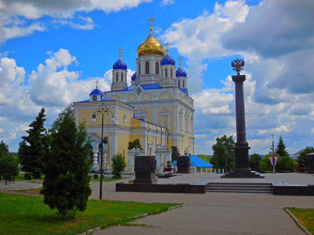 Обои картинки фото города, - православные церкви,  монастыри, памятник, храм, липецкая, собор, елец