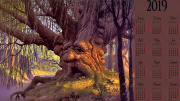Картинка календари фэнтези дерево природа