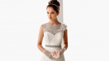 Картинка девушки -+невесты шатенка невеста платье роза