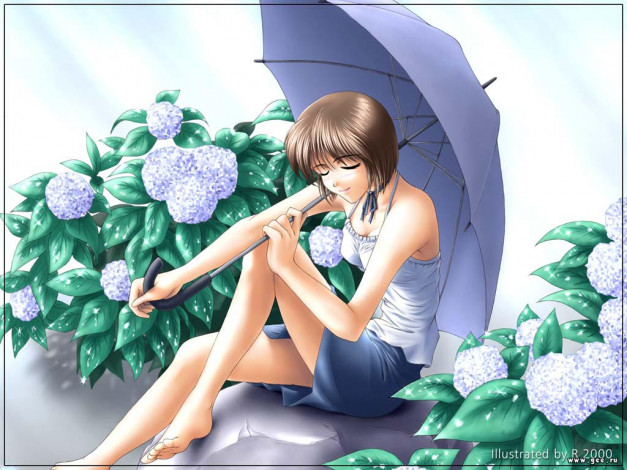 Обои картинки фото umbrella, аниме, *unknown, другое