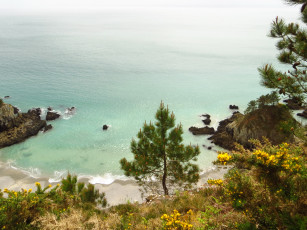 Картинка полуостров crozon england природа побережье море берег