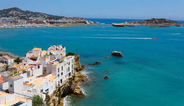 Картинка ибица болеарские острова испания города пейзажи море дома