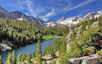 Картинка little lakes valley california природа реки озера калифорния озеро горы лес