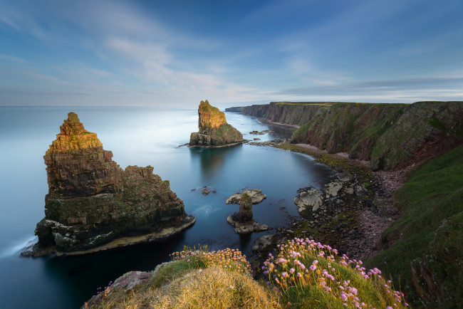 Обои картинки фото duncansby, stacks, caithness, scotland, природа, побережье, north, sea, северное, море, шотландия, скалы