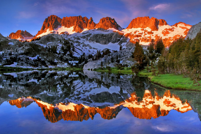 Обои картинки фото ediza, lake, ansel, adams, wilderness, california, природа, реки, озера, minarets, минареты, калифорния, озеро, горы, отражение