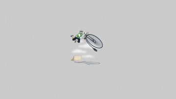 Картинка рисованные минимализм банни-хоп ретро трюк велосипед