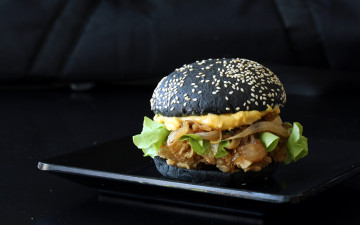 Картинка еда бутерброды +гамбургеры +канапе кунжут булочка гамбургер необычный