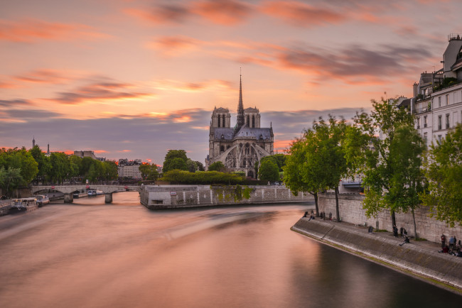 Обои картинки фото paris, города, париж , франция, собор, река