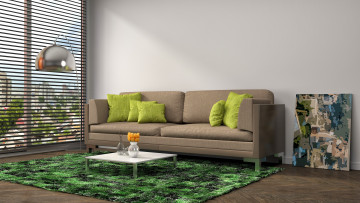 Картинка 3д+графика реализм+ realism интерьер модерн диван гостиная дизайн