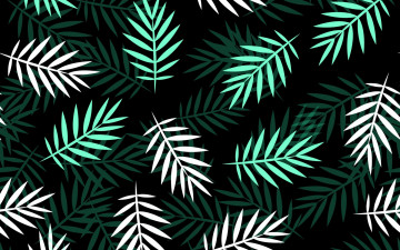 обоя векторная графика, природа , nature, green, pattern, leaves, white, текстура