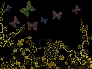 Картинка 3д графика animals животные бабочки
