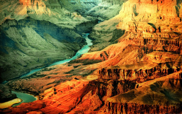 Картинка river in grand canyon природа горы река каньон большой