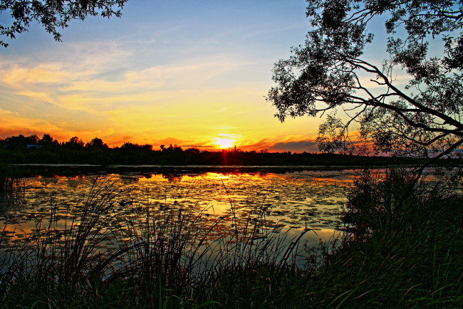 Обои картинки фото псковская, область, невель, emenka, природа, восходы, закаты, закат, река