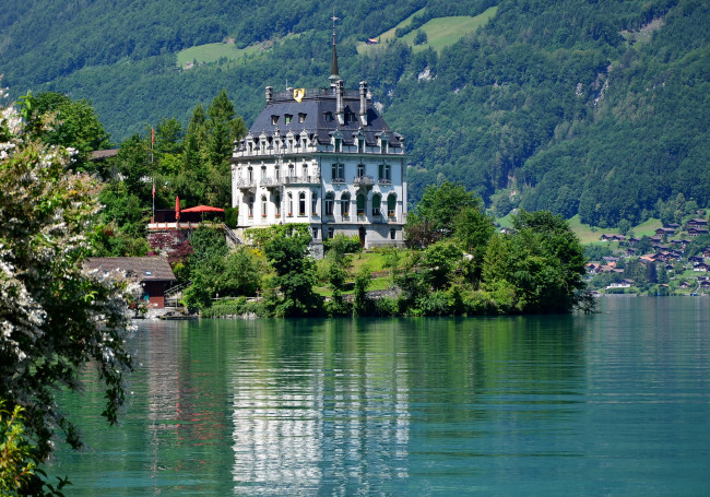 Обои картинки фото швейцария, iseltwald, lake, brienz, города, пейзажи