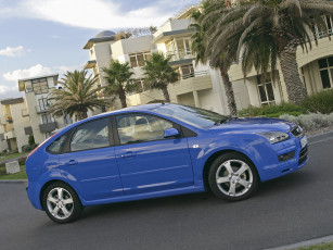 обоя автомобили, ford, 5-door, focus, синий, au-spec, zetec