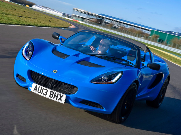 Обои картинки фото автомобили, lotus, club, elise, s, синий, 2013г, racer