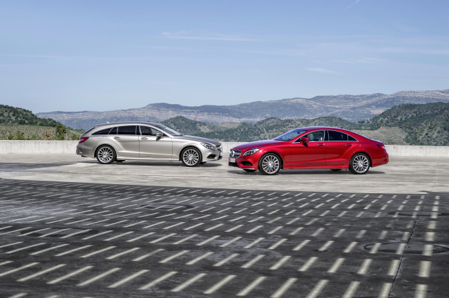 Обои картинки фото 2014 mercedes-benz cls 400 shooting brake, автомобили, mercedes-benz, металлик, тюнинг, серый, красный, два