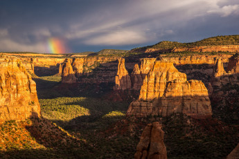 Картинка природа радуга небо горы