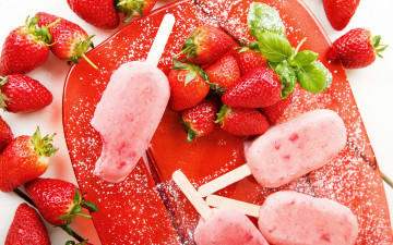 Картинка еда мороженое +десерты фруктовый лед десерт клубника ягоды dessert ice cream strawberry