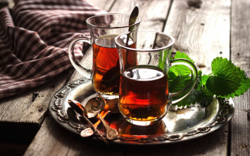 Картинка еда напитки +Чай стаканы мята чай напиток