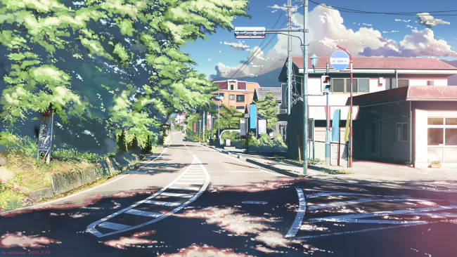 Обои картинки фото аниме, город,  улицы,  здания