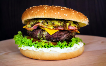 Картинка еда бутерброды +гамбургеры +канапе кунжут салат котлета сыр гамбургер булочка