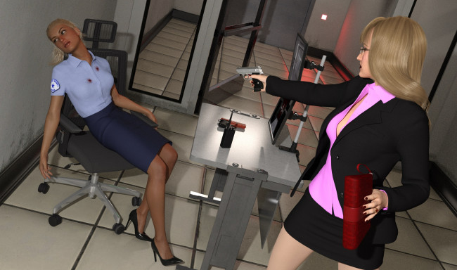 Обои картинки фото spy games revenge, 3д графика, фантазия , fantasy, девушки, взгляд, фон