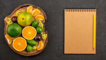 Картинка еда фрукты +ягоды фейхова сливы мандарин апельсин