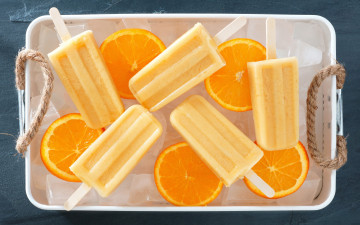Картинка еда мороженое +десерты orange ice cream sweets лед фруктовый апельсин