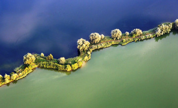 Картинка природа реки озера деревья дорога перешеек водораздел панорама