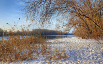 Картинка природа реки озера закат украина киев днепр заводь